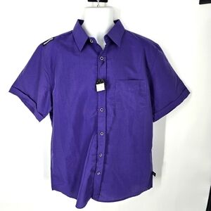 Red Ape Shirt Men's XL Button Up Short Sleeve MCMXXXIII Purple